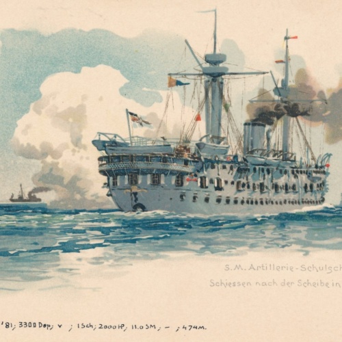 AK S.M Atillerie Schulschiff Mars Ansichtskarte (15937)