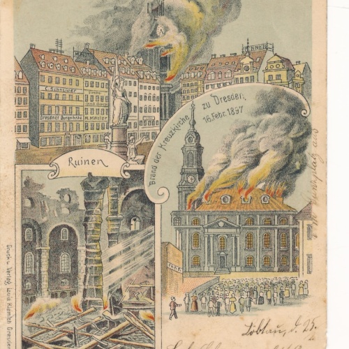Litho - Karte aus Altmarkt zu Dresden 1897 Sachsen Ansichtskarte (15701)