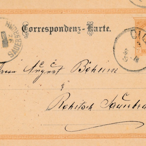 2 Kreuzer - Ganzsachen - Karte aus Cilli (16219)