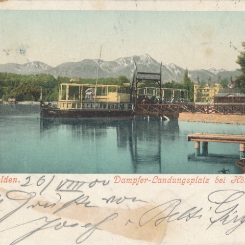 AK gruss aus Velden Dampfer Landungsplatz Kärnten Ansichtskarte (16089)