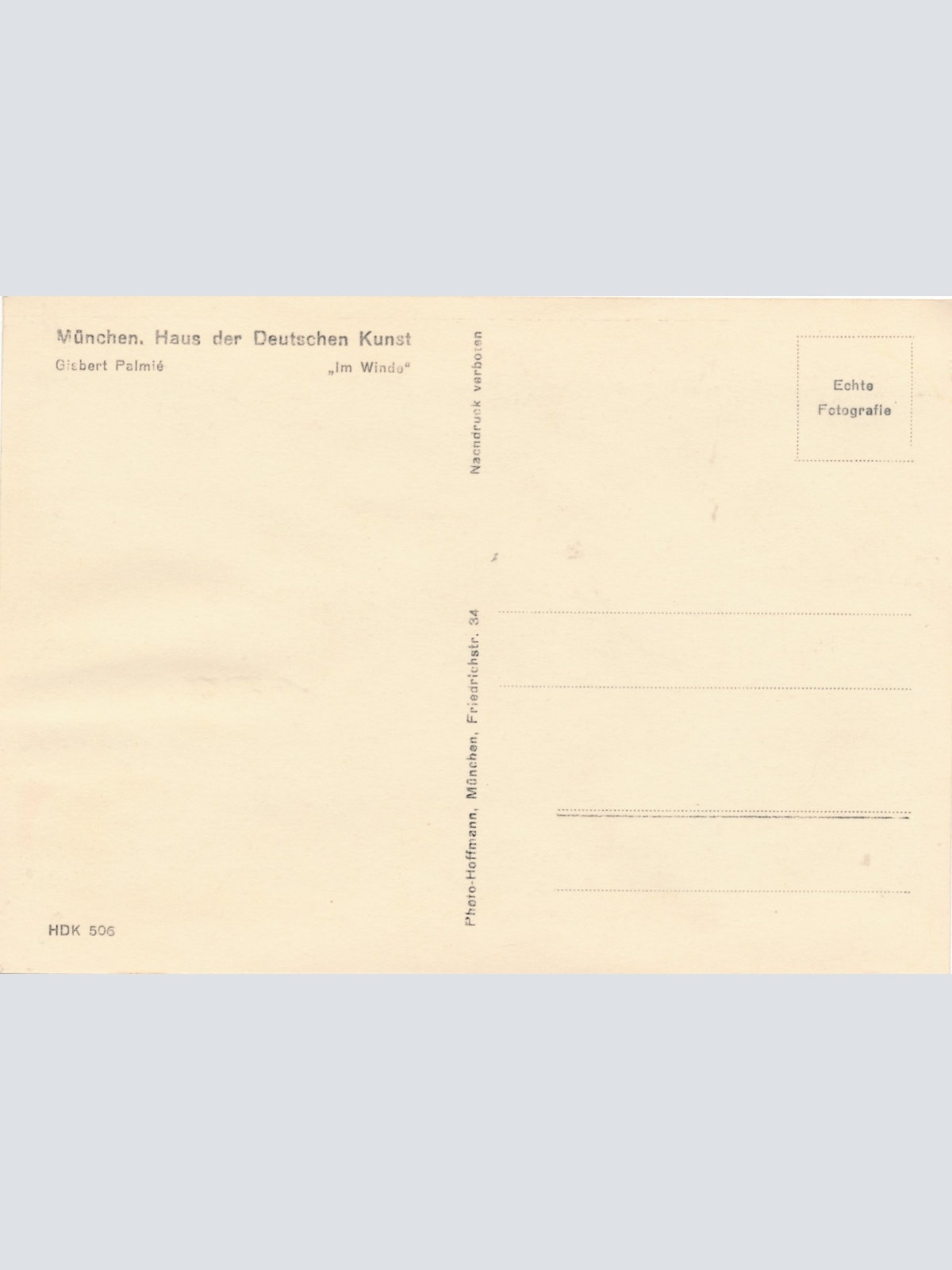 HDK Karte Nr. 506 Nackte Frau Akt Busen Ansichtskarte (16189)