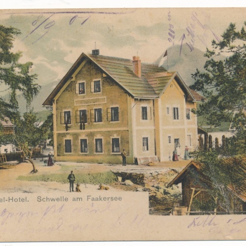 AK Insel Hotel Schwelle am Faakersee Kärnten Ansichtskarte (16042)