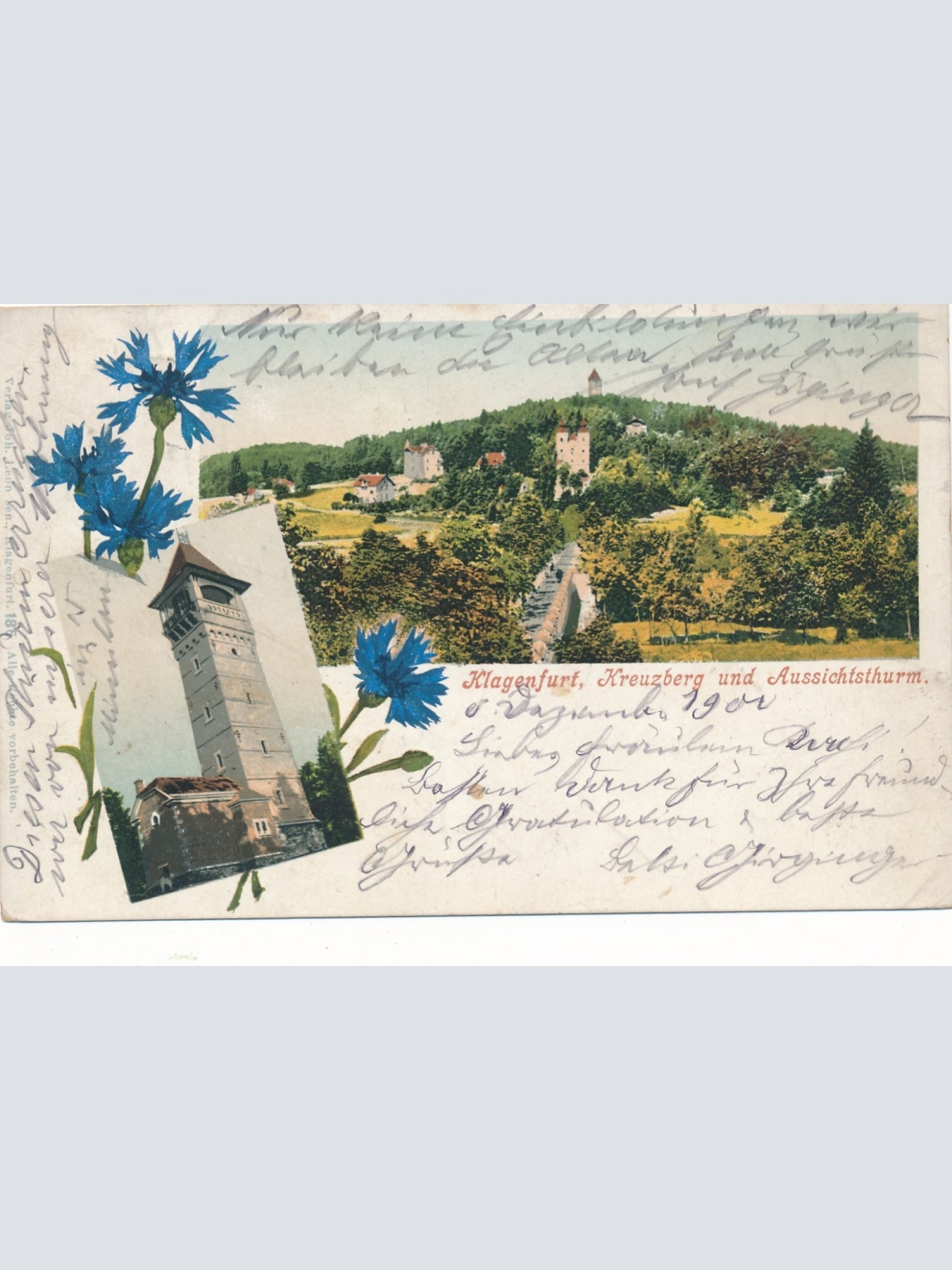 AK aus Klagenfurt Kreuzberg und Aussichtsturm Kärnten Ansichtskarte (16060)