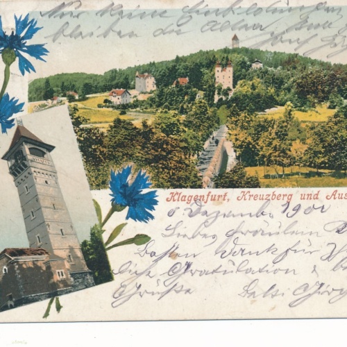 AK aus Klagenfurt Kreuzberg und Aussichtsturm Kärnten Ansichtskarte (16060)