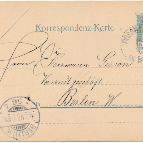 5 Heller Ganzsachen - Karte aus Rossbach (16289)