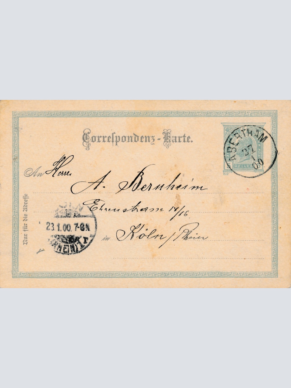 5 Heller Ganzsachen - Karte aus Abertham (16286)