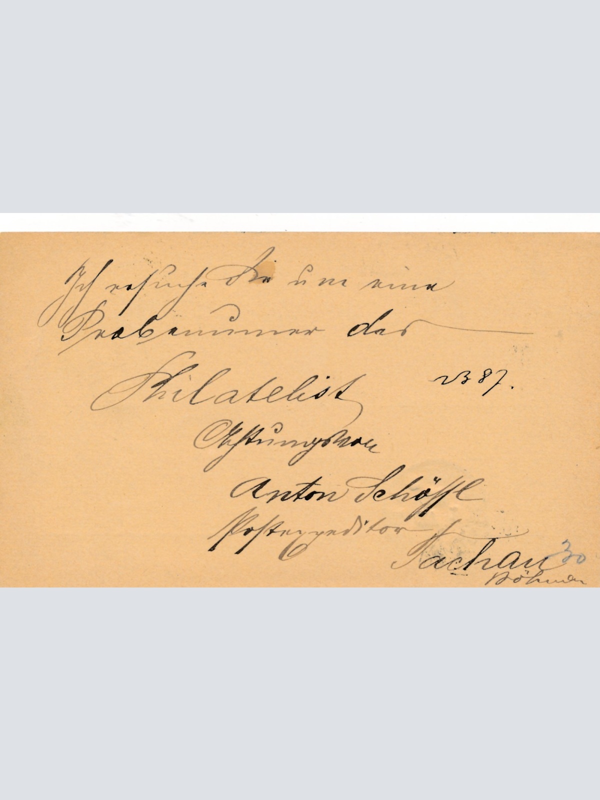 2 Kreuzer Ganzsachen - Karte aus Tachau (16284)