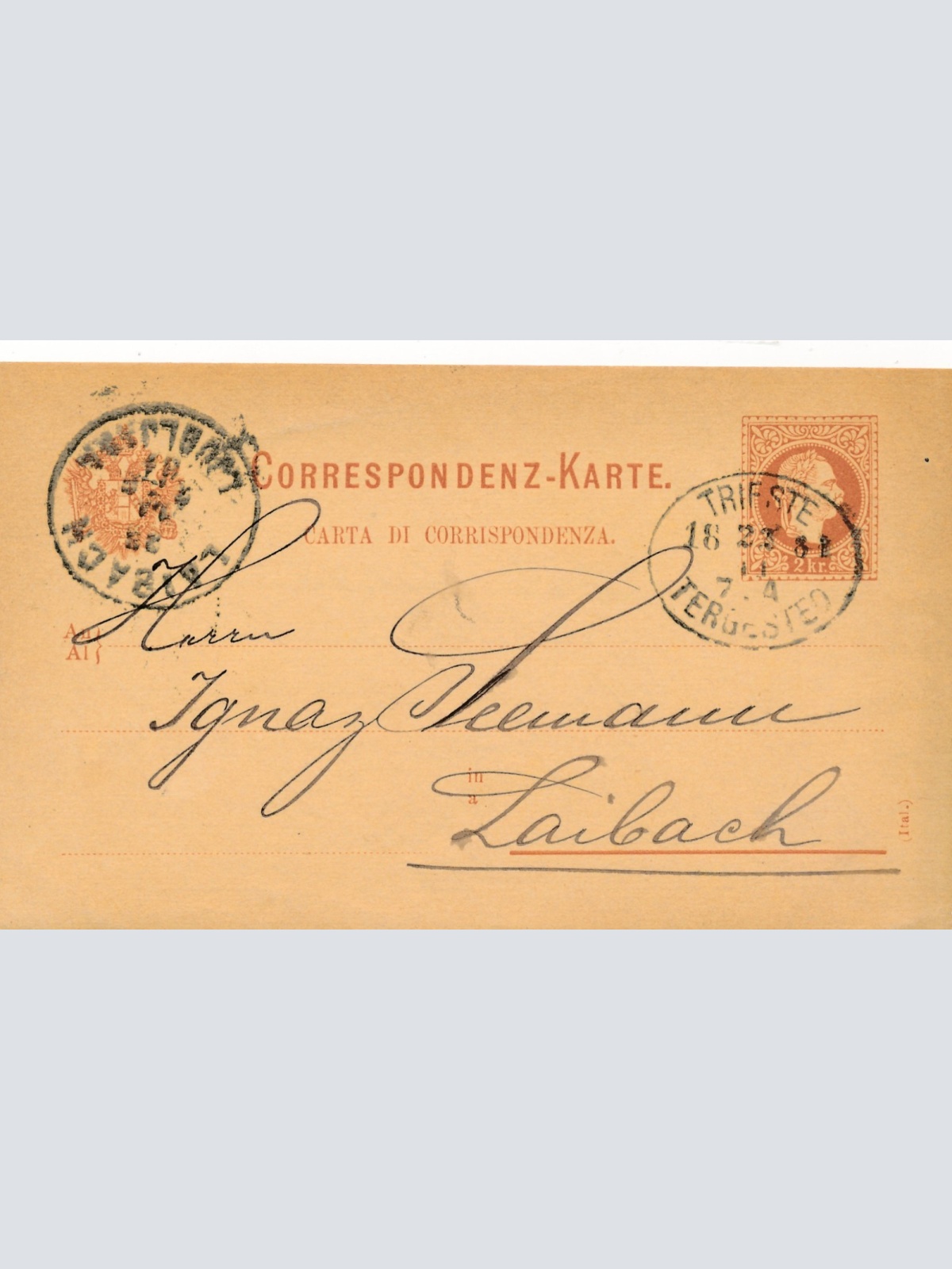 2 Kreuzer Ganzsachen - Karte aus Trieste (16265)