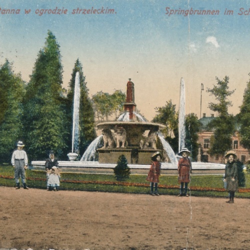 AK aus Tarnow Springbrunnen im Schützgarten Polen Ansichtskarte (15965)