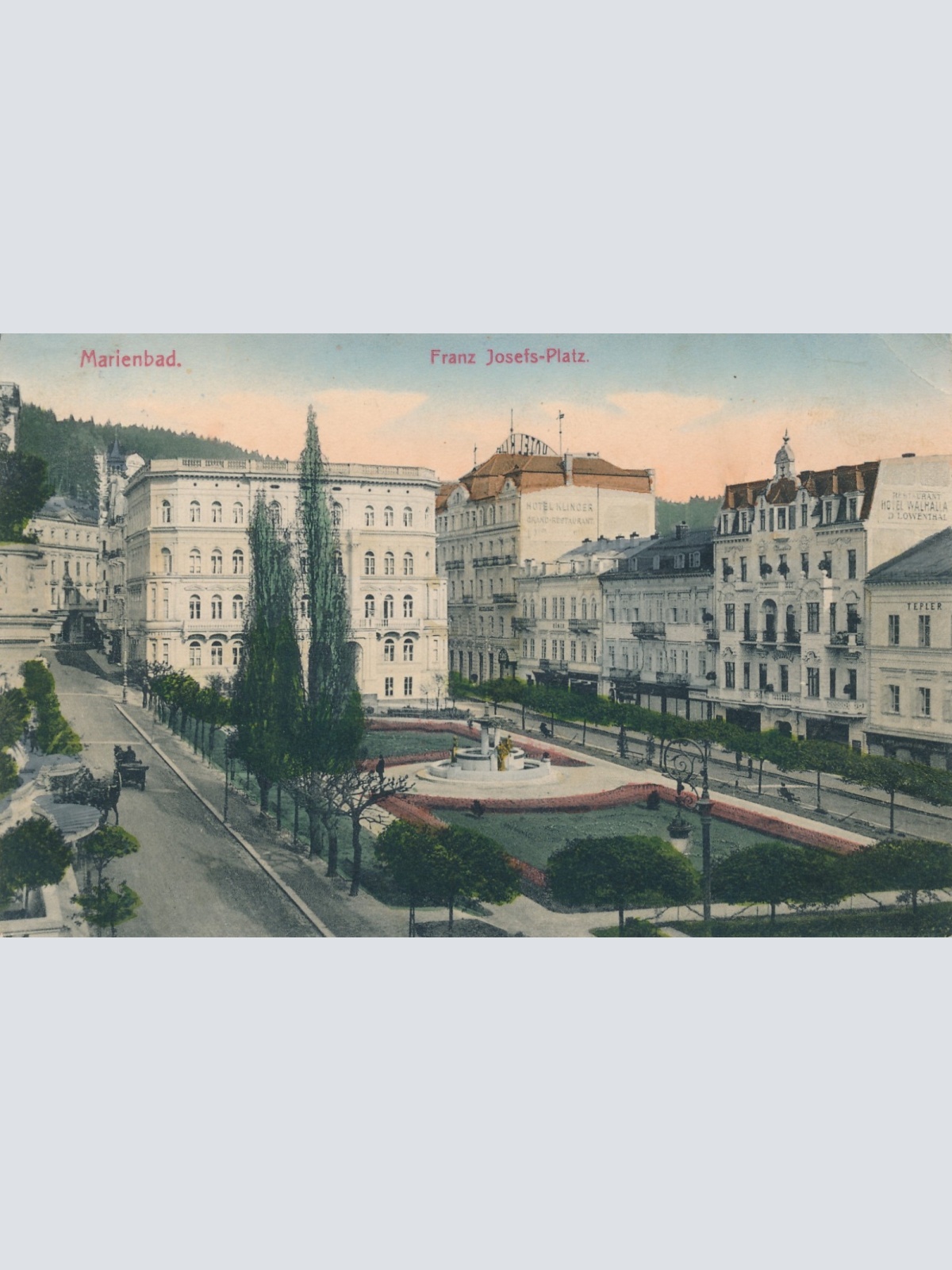 AK aus Marienbad Franz Josef Platz Tschechoslowakei Ansichtskarte (15452)