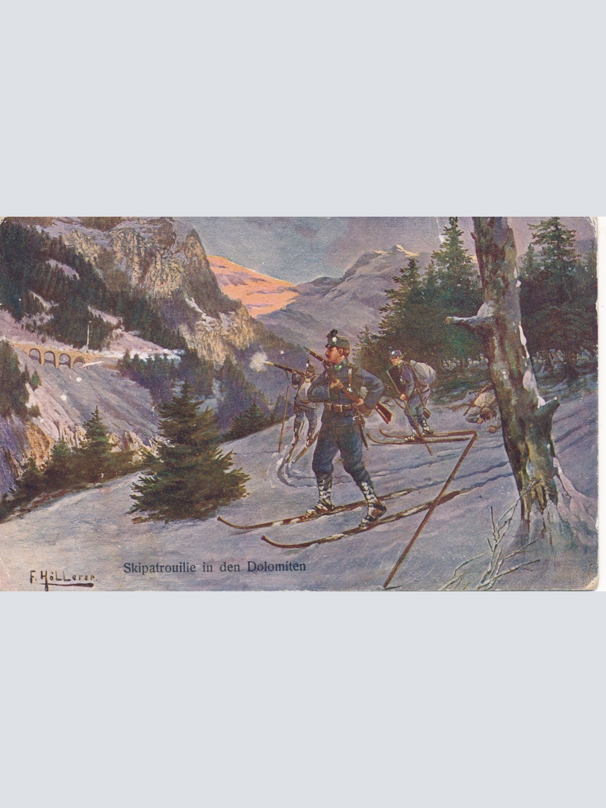 Feldpostkarte K.K Landwehrulanenregiment Nr.5  / Skipatroulie Militaria (16014)