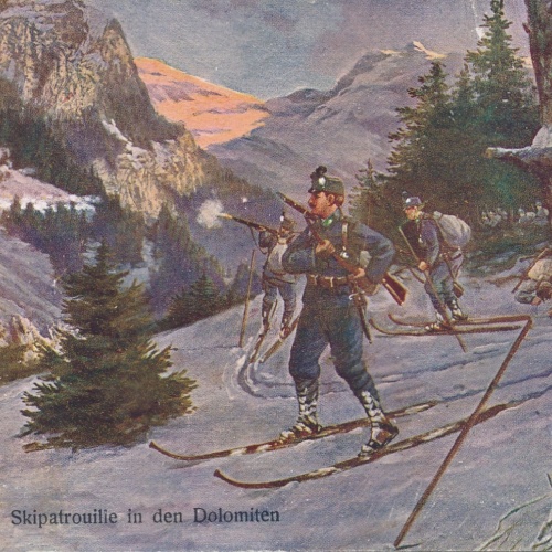 Feldpostkarte K.K Landwehrulanenregiment Nr.5  / Skipatroulie Militaria (16014)