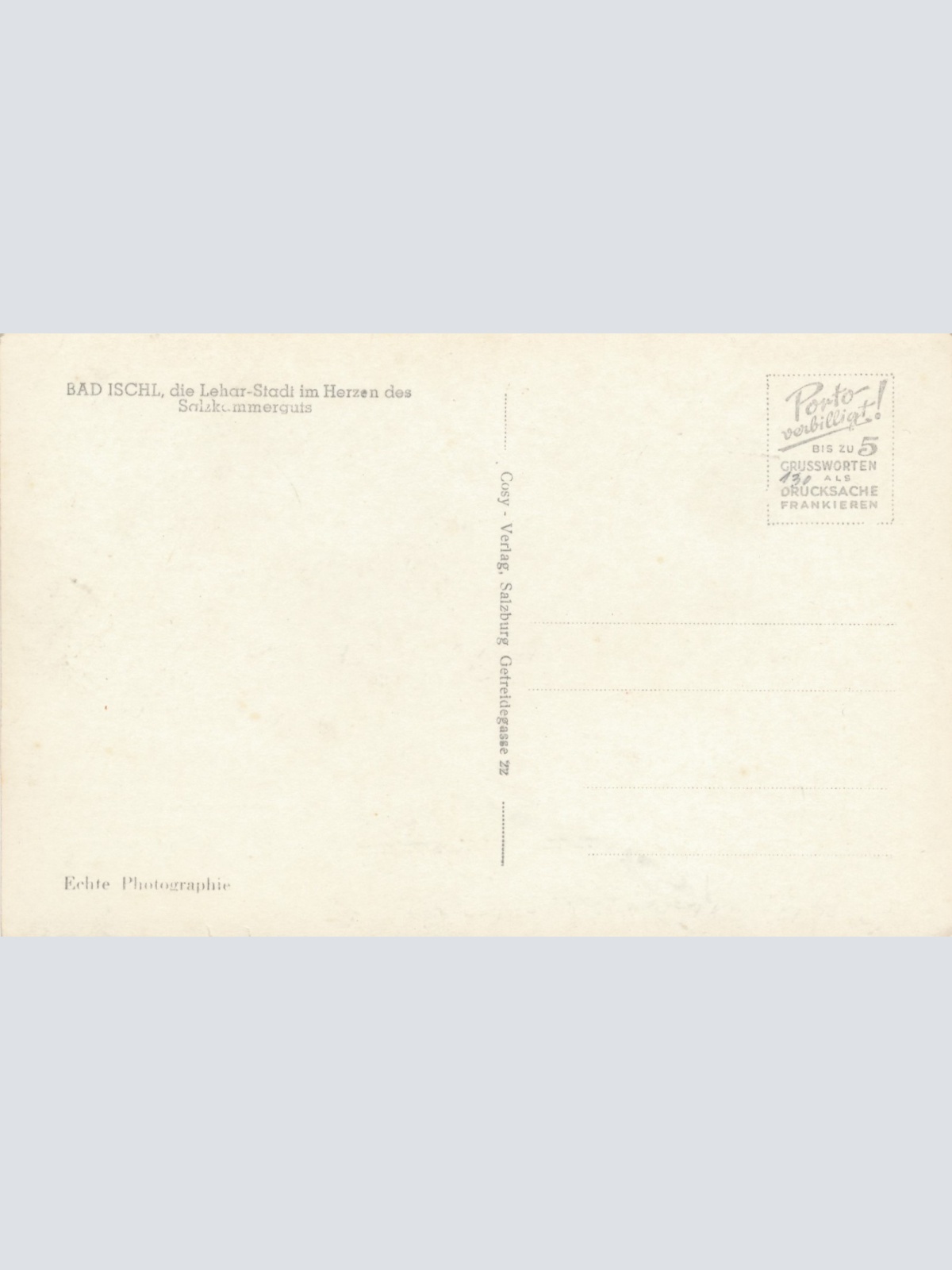 AK aus Bad Ischl mit Zimmnitz Oberösterreich Ansichtskarte (15479)