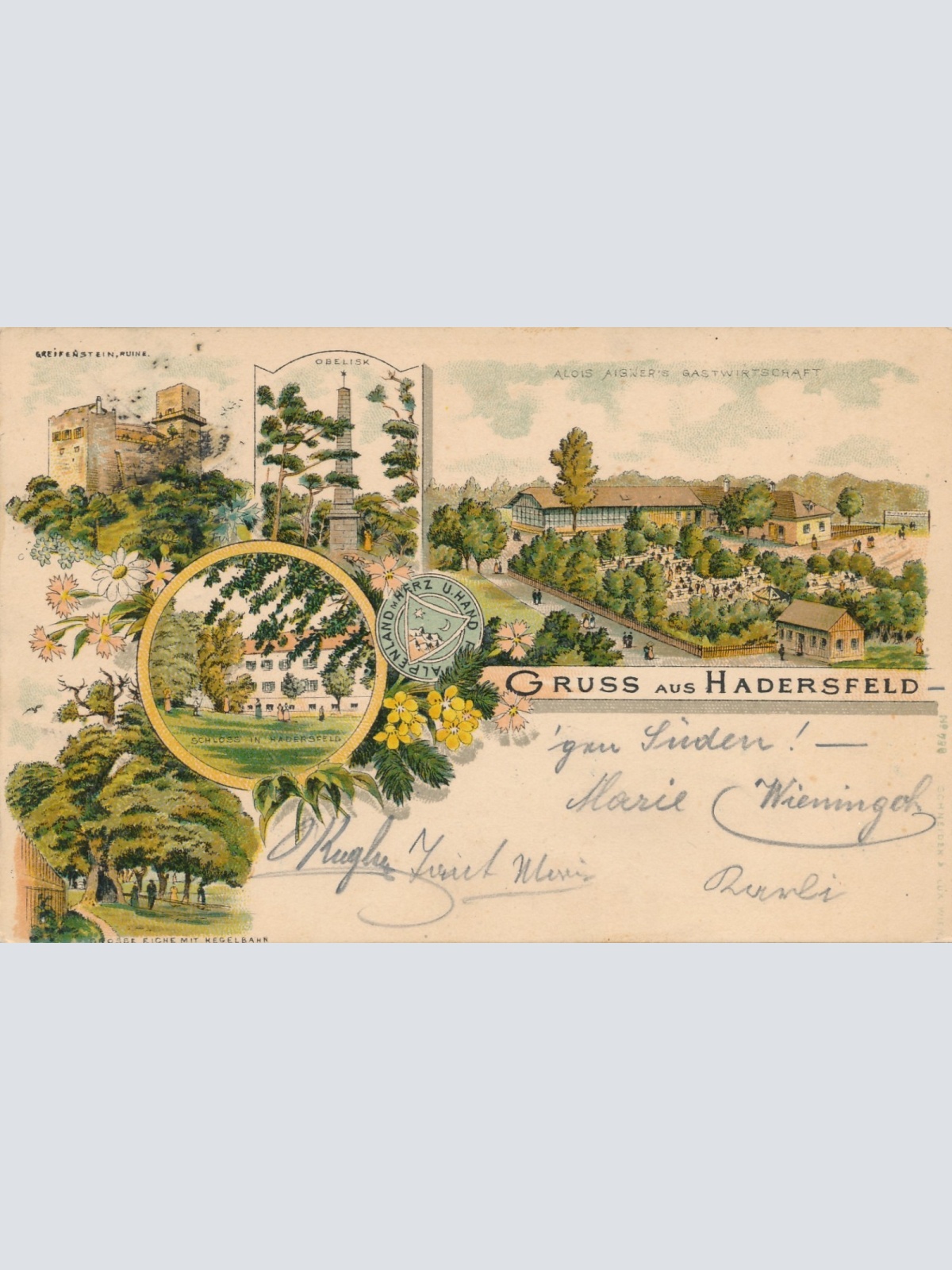 Litho - Karte aus Hadersfeld Niederösterreich Ansichtskarte (14751)