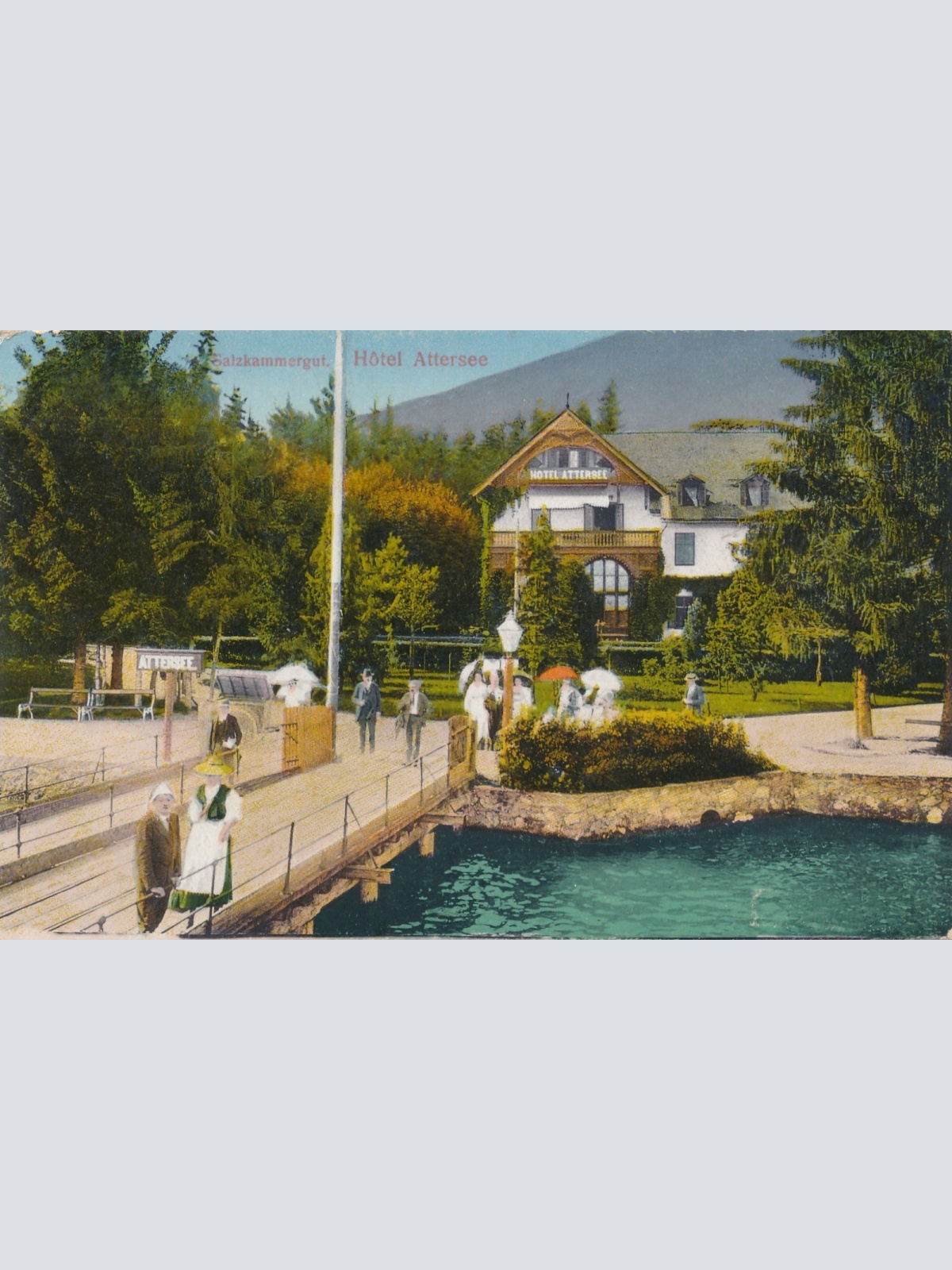 AK aus Hotel Attersee Oberösterreich Ansichtskarte (15416)