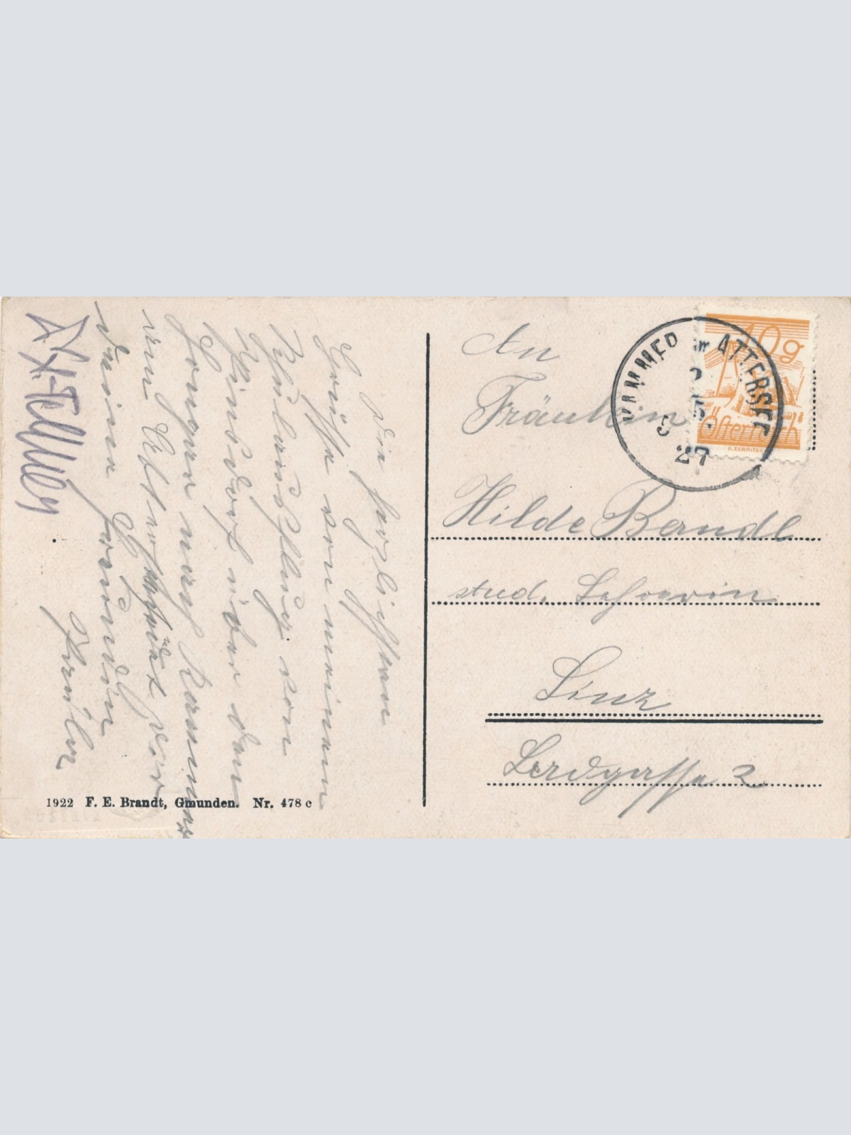 AK aus Hotel Attersee Oberösterreich Ansichtskarte (15416)