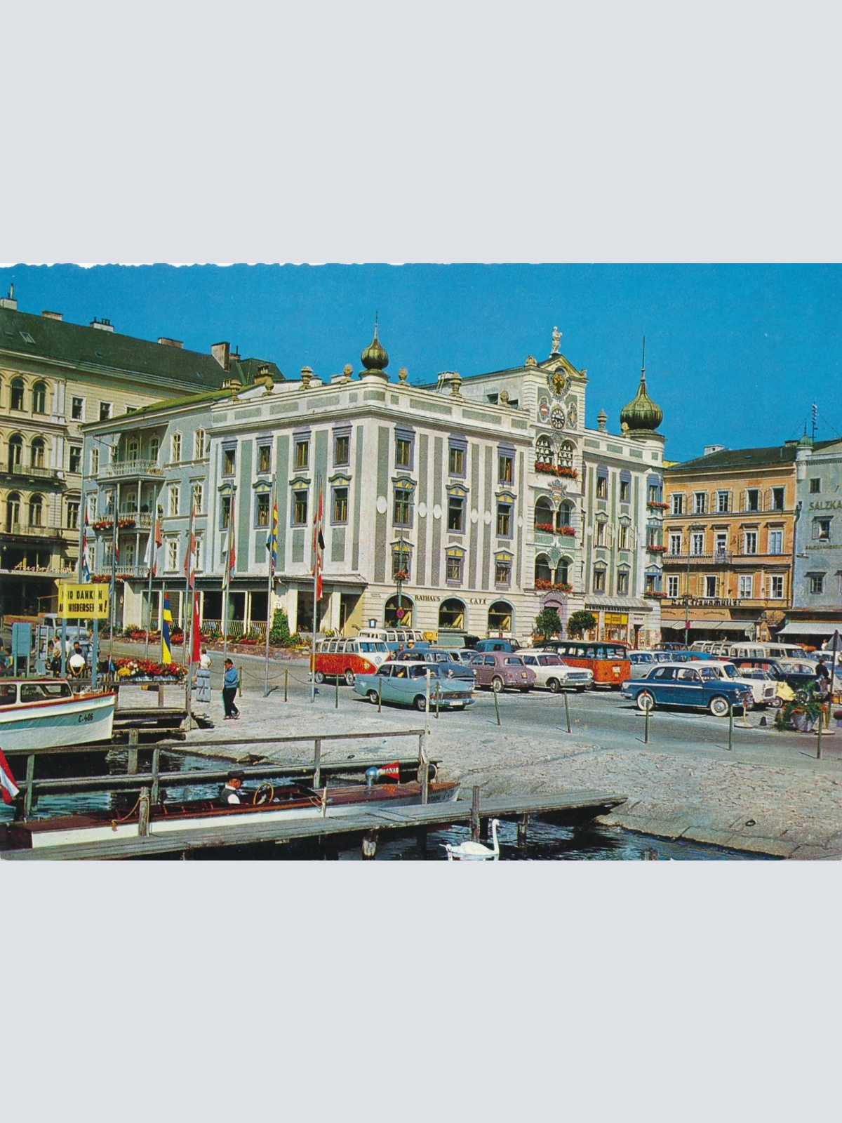 AK aus Gmunden mit Oldtimer Oberösterreich Ansichtskarte (15404)