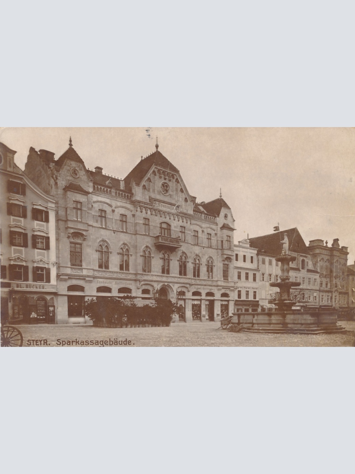 AK aus Steyr Sparkassagebäude Oberösterreich Ansichtskarte (15388)