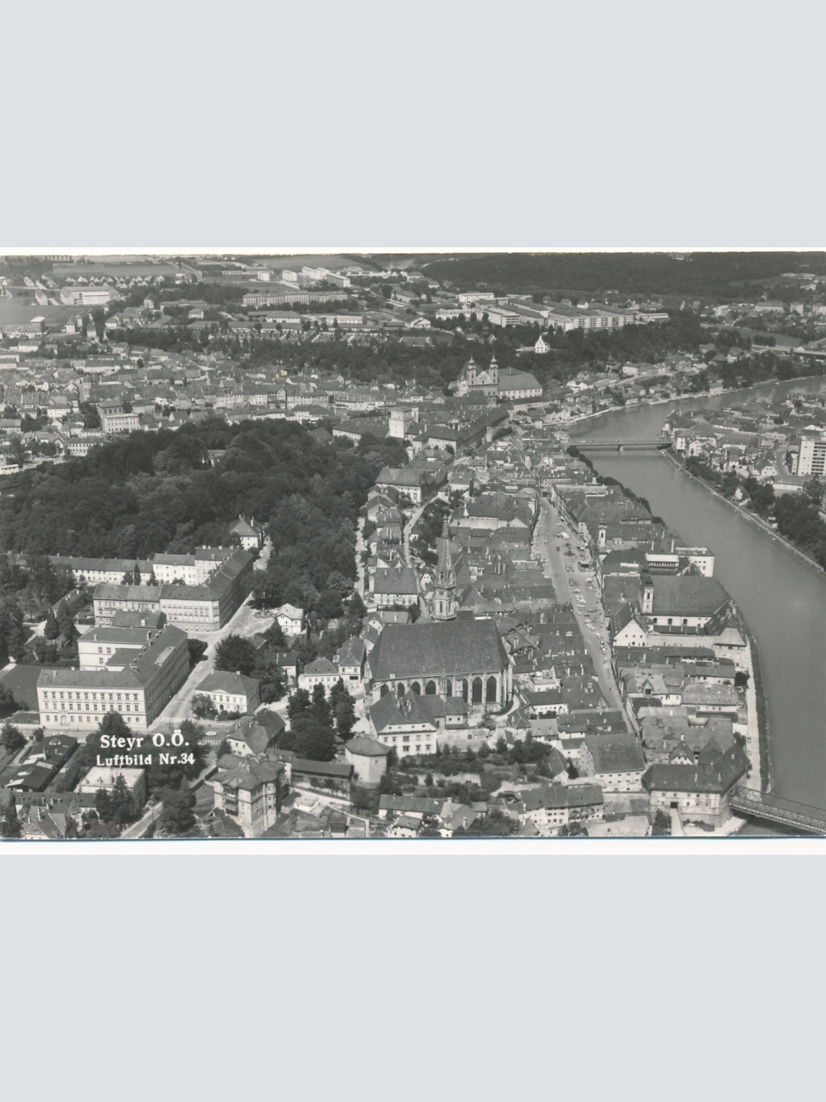AK aus Steyr Luftbild Nr. 34 Oberösterreich Ansichtskarte (15395)