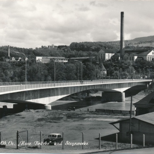 AK aus Steyr mit Neue Brücke Oberösterreich Ansichtskarte (15396)
