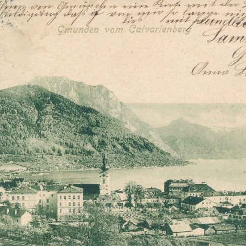 AK aus Gmunden vom Calvarienberg OÖ Ansichtskarte (15630)