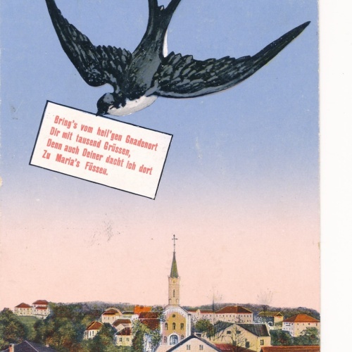 AK aus Maria Schmolln mit Schwalbe Oberösterreich Ansichtskarte (15553)