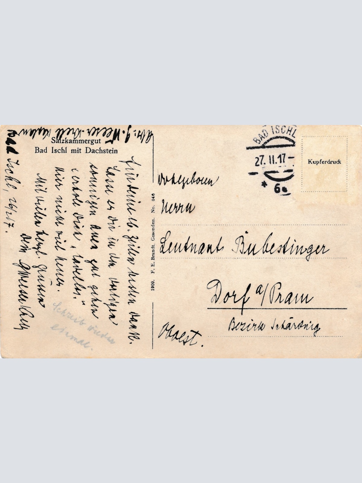 AK Bad Ischl mit Dachstein Oberösterreich Ansichtskarte (15555)