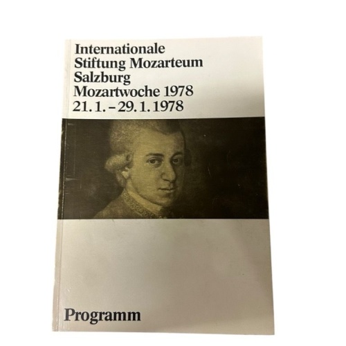 Internationale Stiftung Mozarteum Salzburg ; Mozartwoche 1978 vom 21. Jänner bis