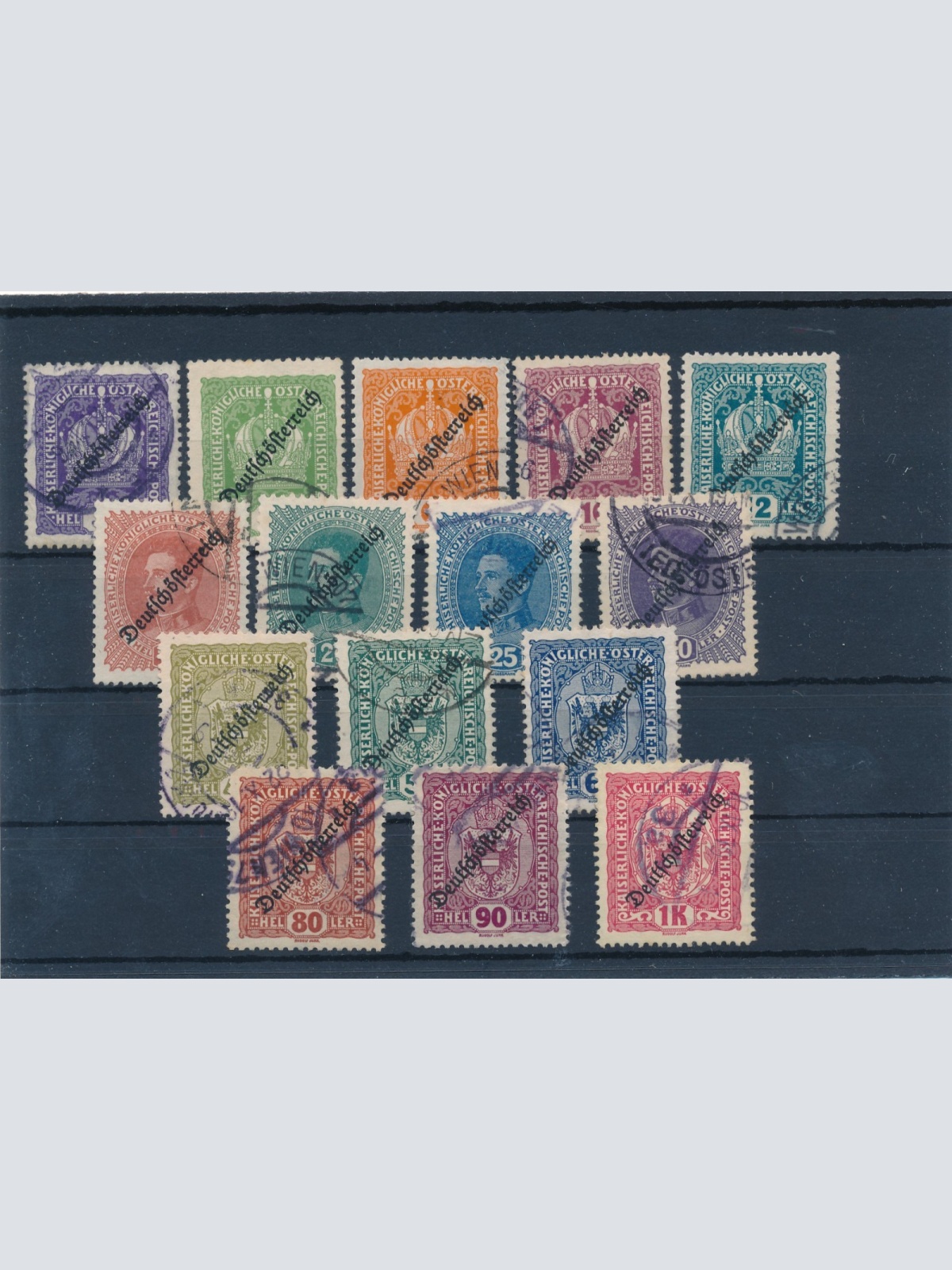 Aufdruck Deutschösterreich 1918 - 19  ANK 228 - 42 gestempelt (16452)