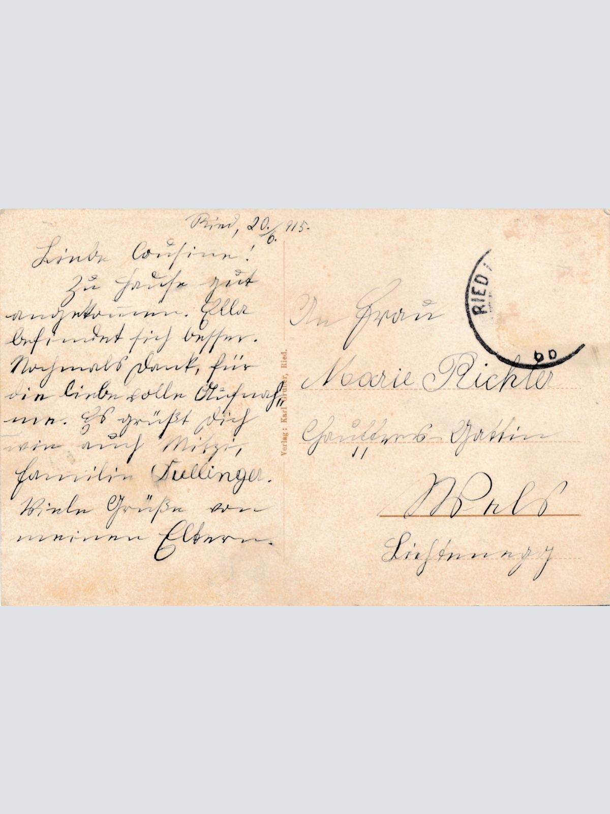 AK aus Ried im Innkreis Oberöst. Ansichtskarte (16387)