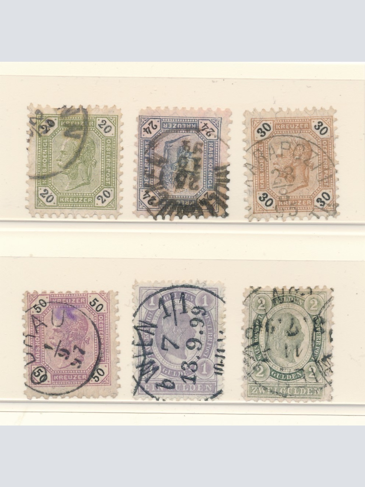 Freimarkenausgabe 1891 - 96 Kaiserkopf ANK 63 - 68 gestempelt (16449)