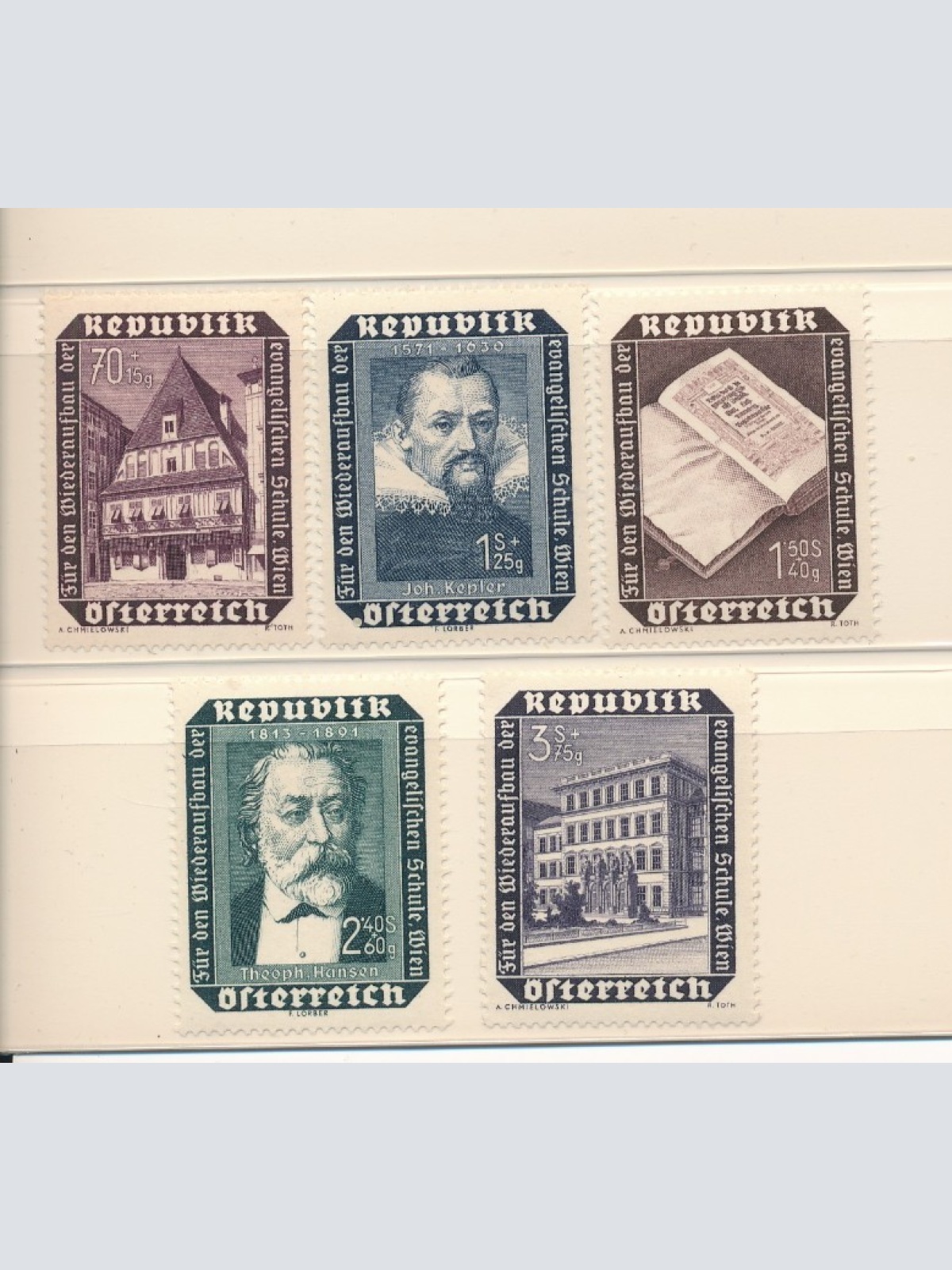 Wiederaufbau Evangelische Schule 1953 ANK 998 - 1002 postfrisch (16446)