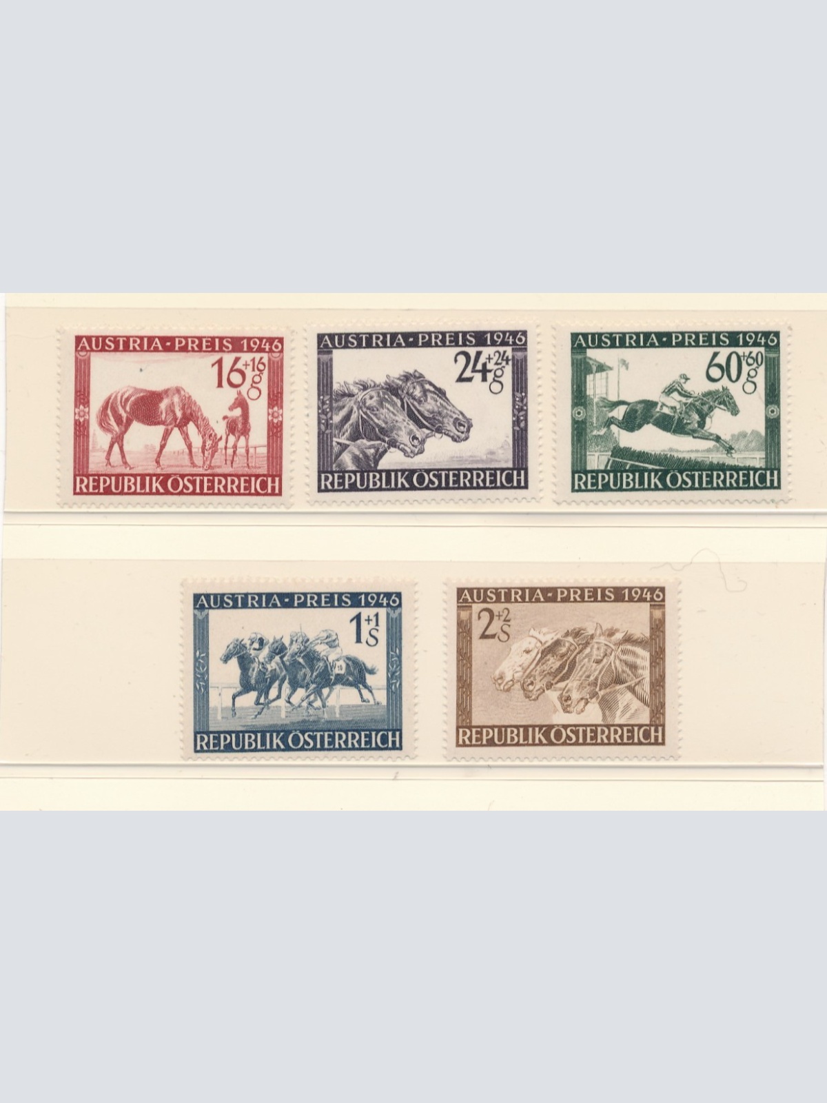 Austriapreis Pferderennen 1946 ANK 793 - 797 postfrisch (16444)