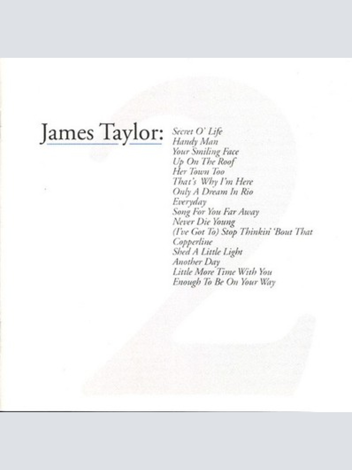 CD, Comp James Taylor (2) - Greatest Hits Volume 2