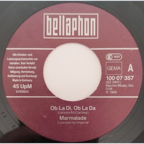 7", Single Marmalade* / Don Fardon - Ob La Di, Ob La Da / Indian Reservation