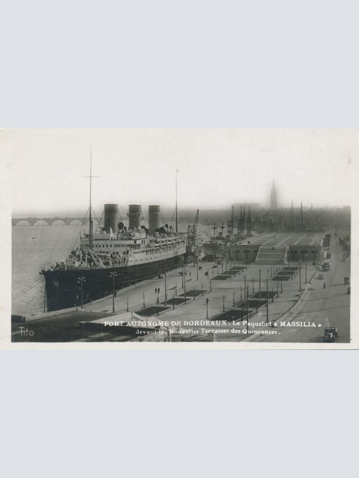 AK vom Dampfer Massilia Port Autonome De Bordeaux Ansichtskarte (16795)