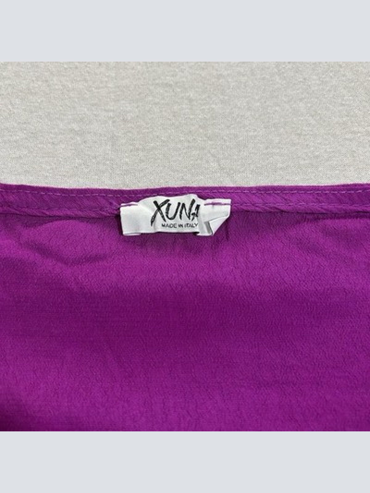 Xuna Made in Italy Langarm Bluse Lila Damen Größe L Oversize Maße auf Fotos