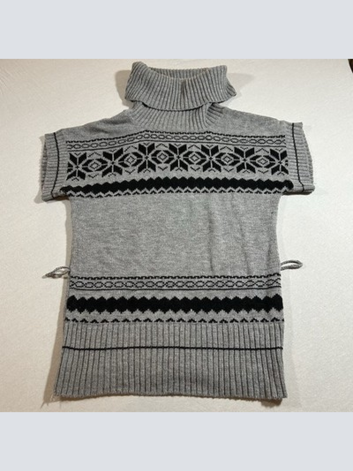 N.W.D New Women Design Rollkragenpullover Ärmellos Grau Damen Größe S Maße-Fotos