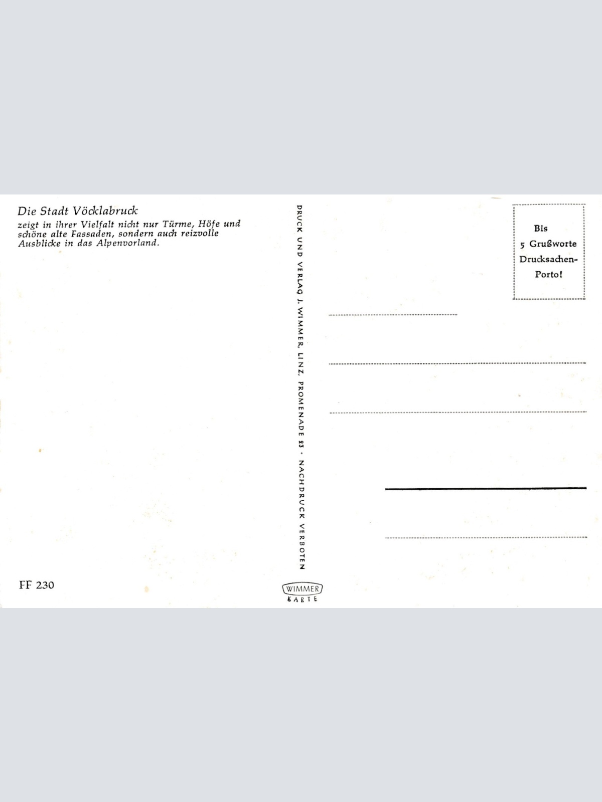 AK aus Vöcklabruck Oberösterreich Ansichtskarte (16851)