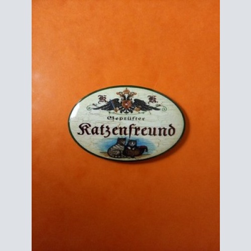 Nostalgie KuK Flaschenöffner Magnet Geprüfter Katzenfreund