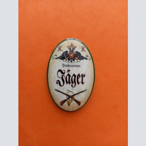 Nostalgie KuK Flaschenöffner Magnet Passionierter Jäger