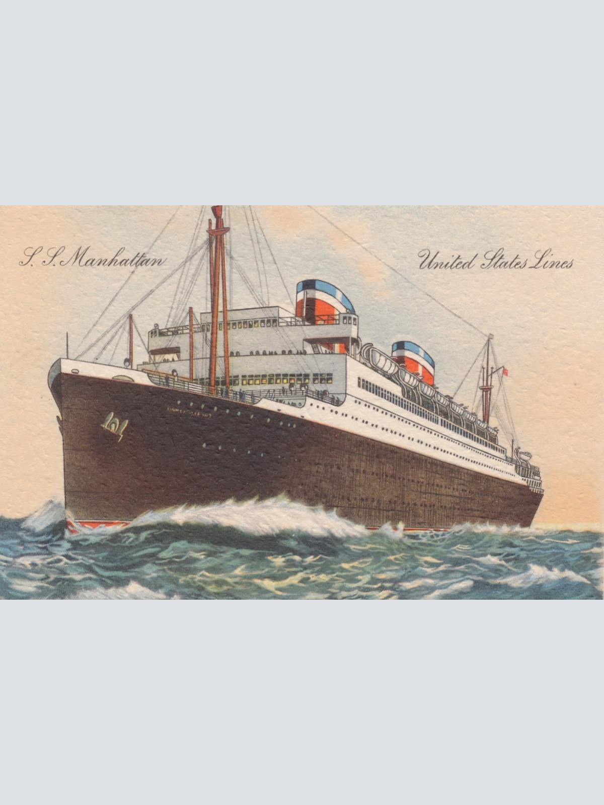 AK S.S. Manhattam United States Lines Ansichtskarte (16953)