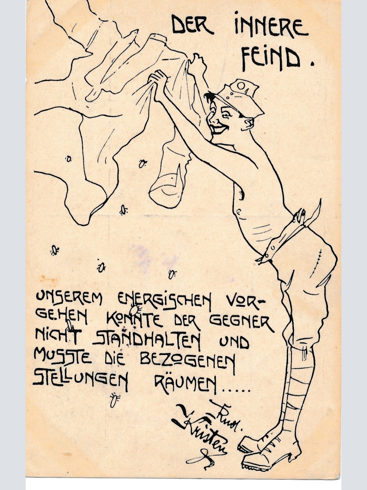 AK Militaria der Innere Feind Ansichtskarte (17018)