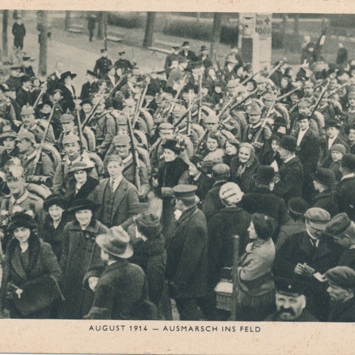 AK Militaria Ausmarsch ins Feld August 1914 Ansichtskarte (16984)