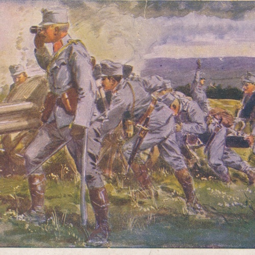 AK Militaria Öst. Ung. Artillerie in Serbien Soldaten mit Artillerie (17000)