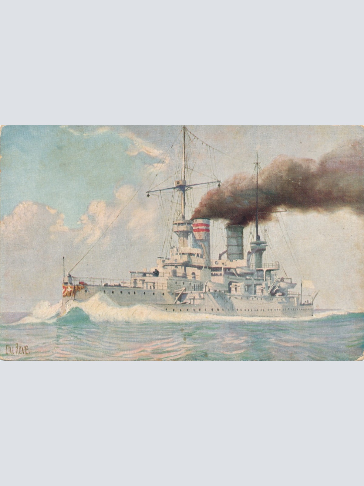 AK Deutsches Linienschiff Kaiser Barbarossa 1900 ,Schiffe Boote, (17053)