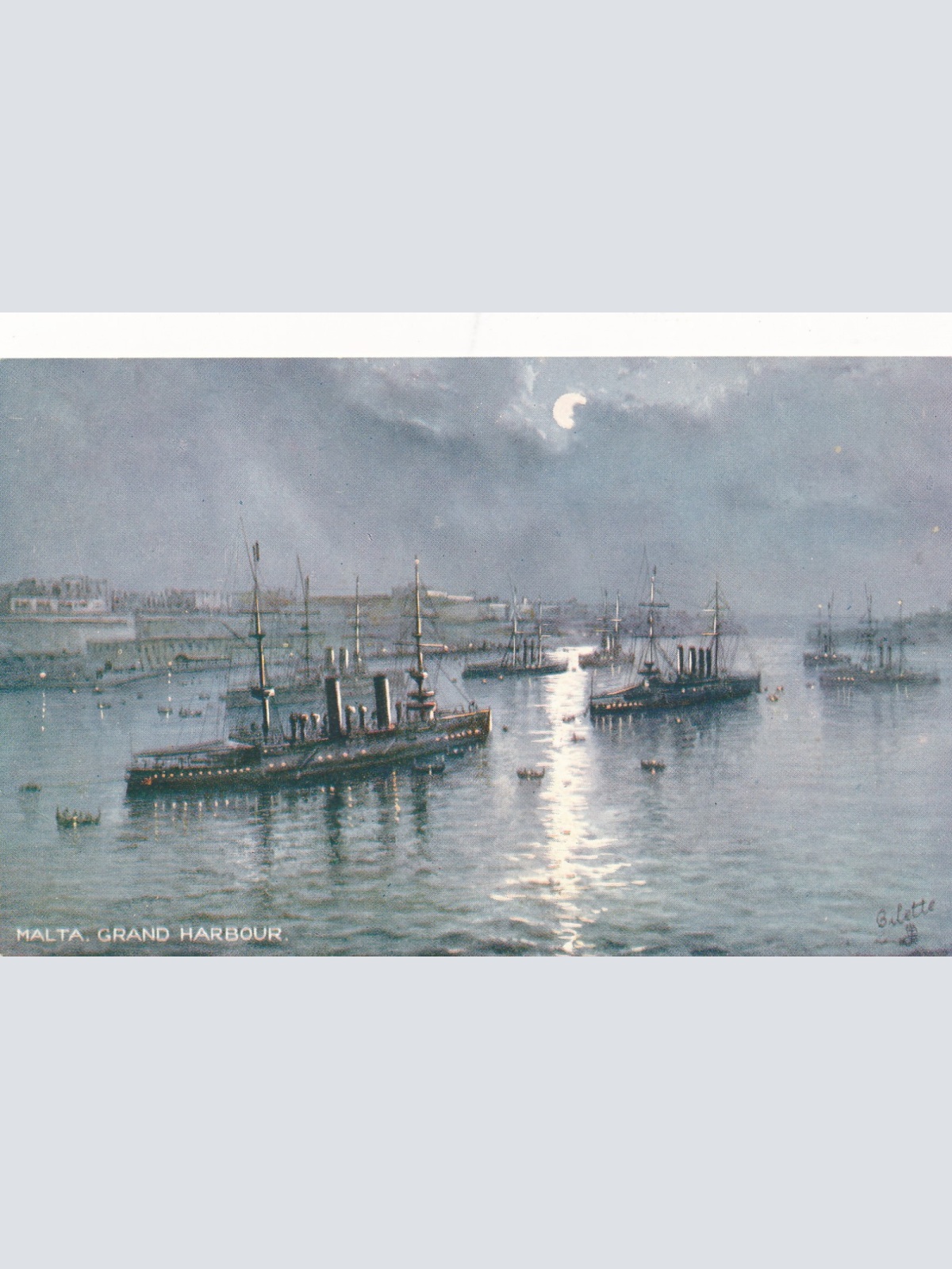AK Malta Grand Habour ,Schiffe Boote, Ansichtskarte (17052)