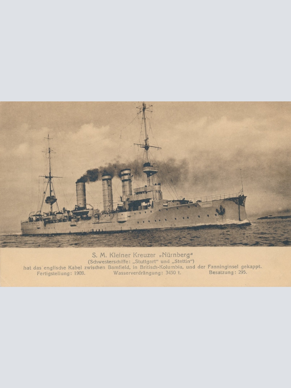 AK S.M. kleiner Kreuzer Nürnberg Schiffe Boote Ansichtskarte (17043)