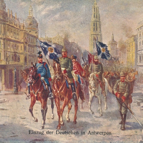 AK Militaria Einzug der Deutschen in Antwerpen Ansichtskarte (17021)