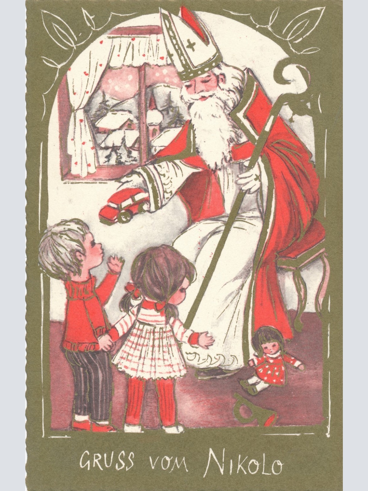 AK Gruss vom Nikolo - Nikolaus Ansichtskarte (17148)